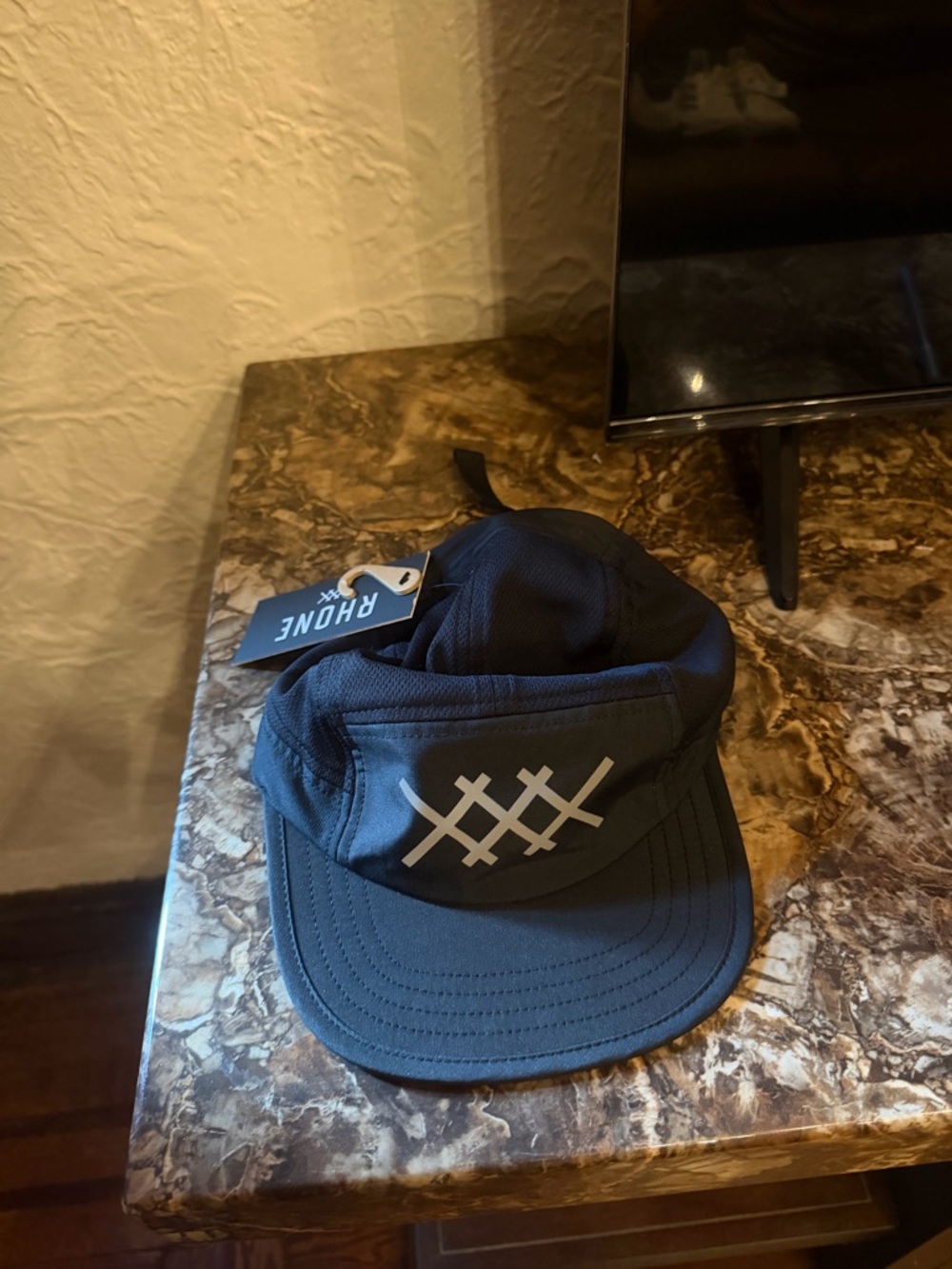 RHONE Performance Five-Panel Strapback Hat with Reflective Grid